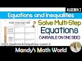 Solving Multistep Equations with One Variable