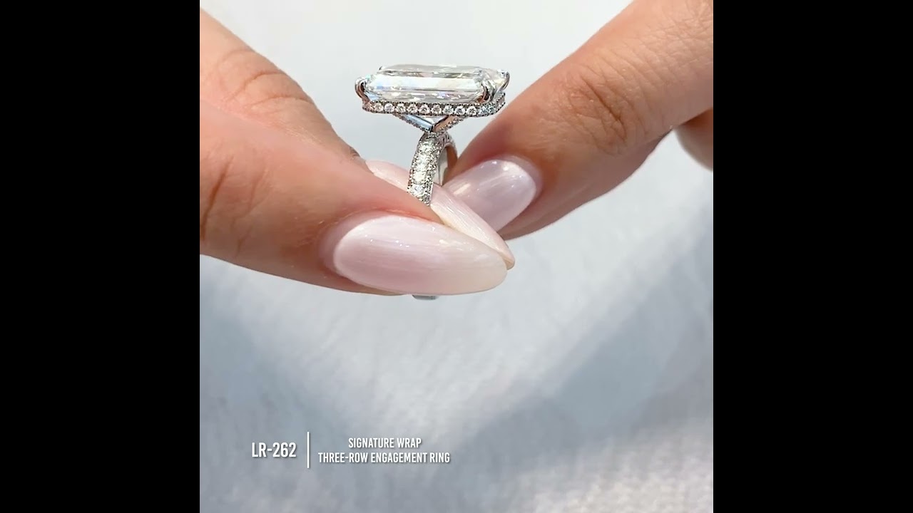 7.84 carat Radiant Cut Signature Wrap Three-Row Engagement Ring