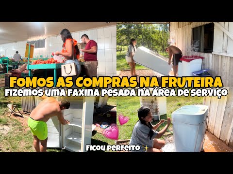 LIMPANDO  FREEZER PARA CARNER O BOI🐂 || FIZEMOS COMPRAS NA FRUTEIRA + ELE SEMPRE ME AJUDANDO 🏡✨️🥹