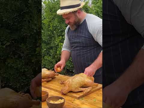 Festive Stuffed Goose with Oranges in a Tandoor! Juiciness in Every Bite