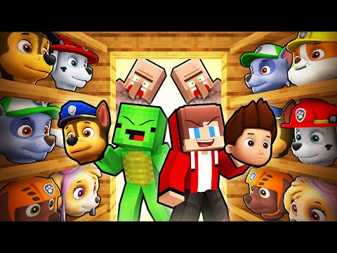 JJ and Mikey BECAME ANYONE in PAW PATROL to Troll Villagers in Minecraft (Maizen)