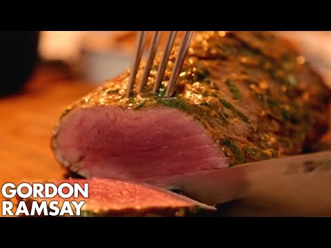 Rare Fillet of Beef with Salsa Verde & Truffled New Potatoes Gordon Ramsay