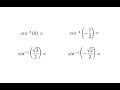 Inverse Sine Function Concepts