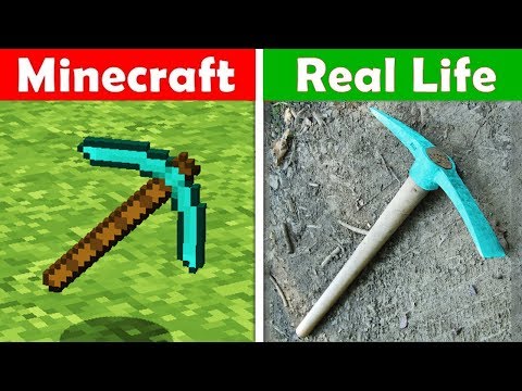 MINECRAFT DIAMOND PICKAXE IN REAL LIFE! Minecraft vs Real Life animation