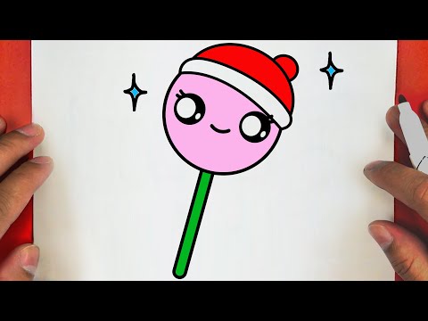 COMO DESENHAR UM DOCE DE NATAL FOFO, PASSO A PASSO, JACKDesenhos