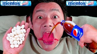 How to Mouth EXPERIMENT: Big Coca Cola, Fanta, Pepsi, Sprite and mouth vs Mentos in Big Underground