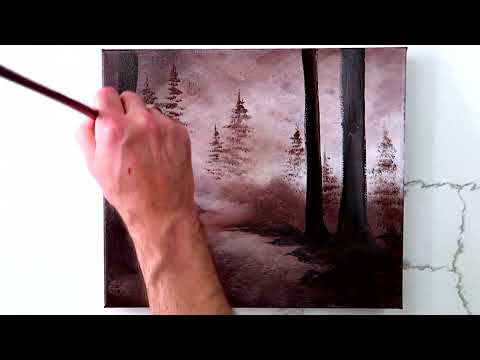 Capturing Morning Glow | Acrylic Tutorial of Glowing Light on the Path Through Trees