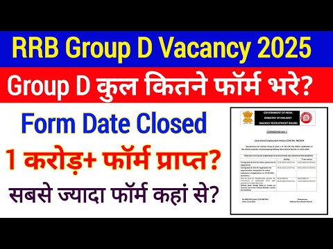 RRB Group D Total कितने फॉर्म प्राप्त हुए? Group D भर्ती 2024