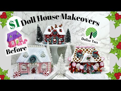 EASY $1 Christmas Doll House Makeovers│MUST SEE EASY & AFFORDABLE DOLLA TREE DIYS