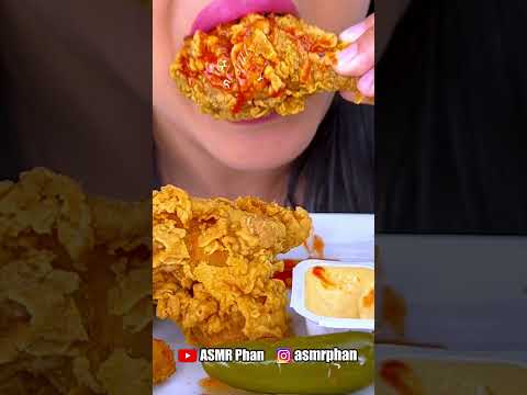 Eating Church’s Fried Chicken with Hot Honey #asmr #eating #food #shorts
