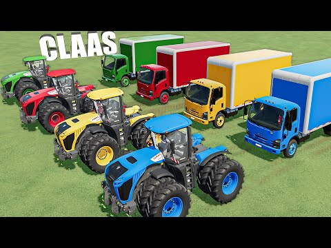 GIANT TRACTOR OF COLORS! CLAAS Tractors & ISUZU Loaders! SILAGE BALING, LOADING, SELLING! FS22