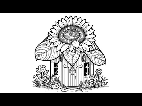 drawing a fairy flower house for children and toddlers