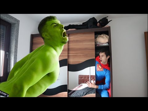 Hulk Spider Man and Batman Play Hide And Seek