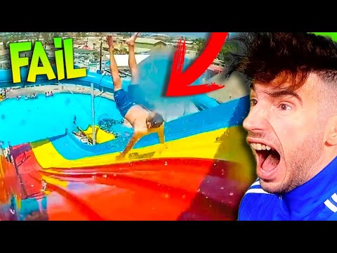 LAS MEJORES CAÍDAS GRACIOSAS EN PARQUE DE ATRACCIONES ACUÁTICAS Y PISCINAS !!