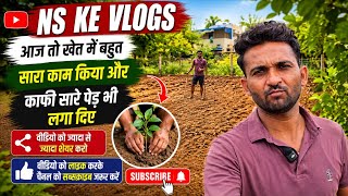 आज तो खेत में काफी सारा काम किया और बहुत सारे पेड़ लगा दिए || Day-4 #vlogs #nskevlogs