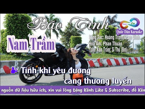 Karaoke Bão Tình | Bossa Nova | Tone Nam Trầm (Bm,Tp:) | Quốc Dân Karaoke