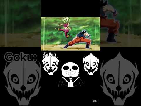 Goku esquivando los ataques de kefla