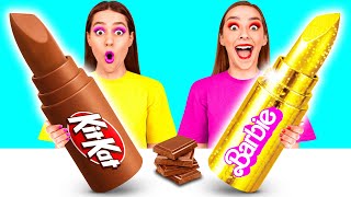 Real Food vs Chocolate Food Challenge | Funny Situations in Kitchen by DaRaDa Challenge