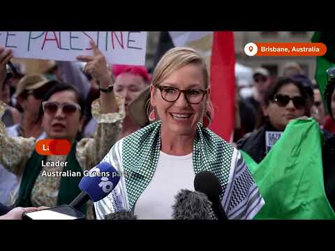 YouTube video thumbnail:  Thousands March Across Australia Against Israel's War in Gaza