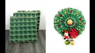 Cómo Hacer una Corona Navideña con Cartones de Huevo ♻️Reciclados (DIY)
