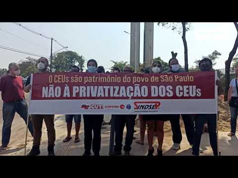 CEUs | Sindsep, trabalhadores e comunidade protestam contra a terceirização dos centros educacionais unificados