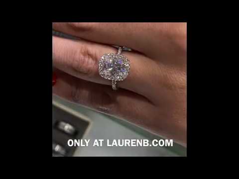 2.70 ct Radiant Cut Moissanite Soft Edge Halo