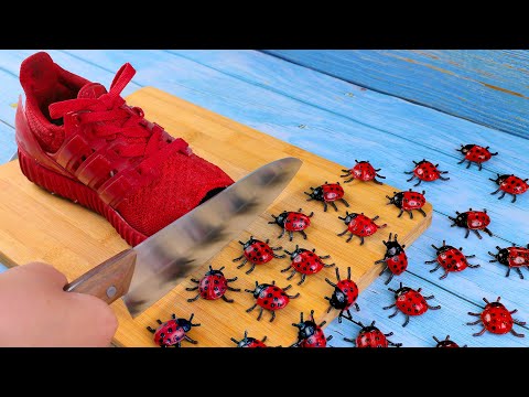 How to make BBQ from shoes and rotten insects|Mukbang ASMR Unusual| Stop Motion Cooking Funny Videos
