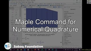 Maple Command for Numerical Quadrature