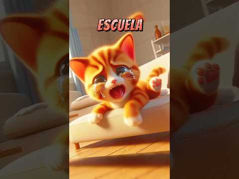 036 🙀 Gatito no quiere ir a la escuela...!! 🙀 #gatitos #pets #cat #cute