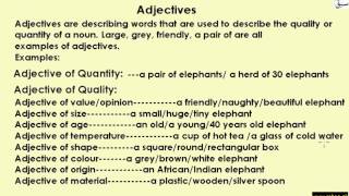Kinds of Adjectives (explanation)