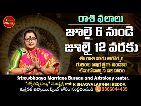 వారఫలం | Vaara Phalalu | 6th July to 12th July 2025 | Weekly horoscope | july vaara phalalu