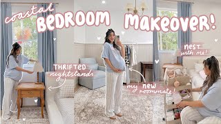 a COASTAL BEDROOM MAKEOVER 🎀 *before my new roommate moves in* 👶🏻