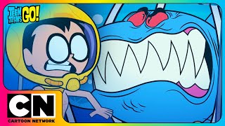 🦈 Shark Adventures with the Teen Titans! 💦 #SharkWeek | Season 9 Episodes | Cartoon Network Asia