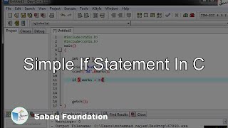 Simple IF statement in C