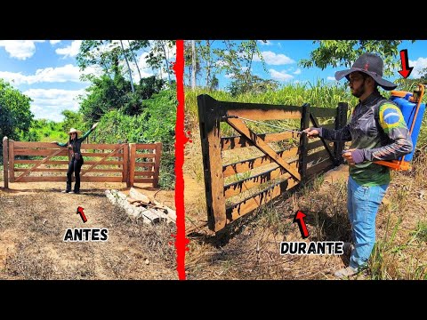PINTAMOS AS PORTEIRAS DO NOSSO SITIO, VEJAM COMO FICOU BONITO E COMO É FACIL