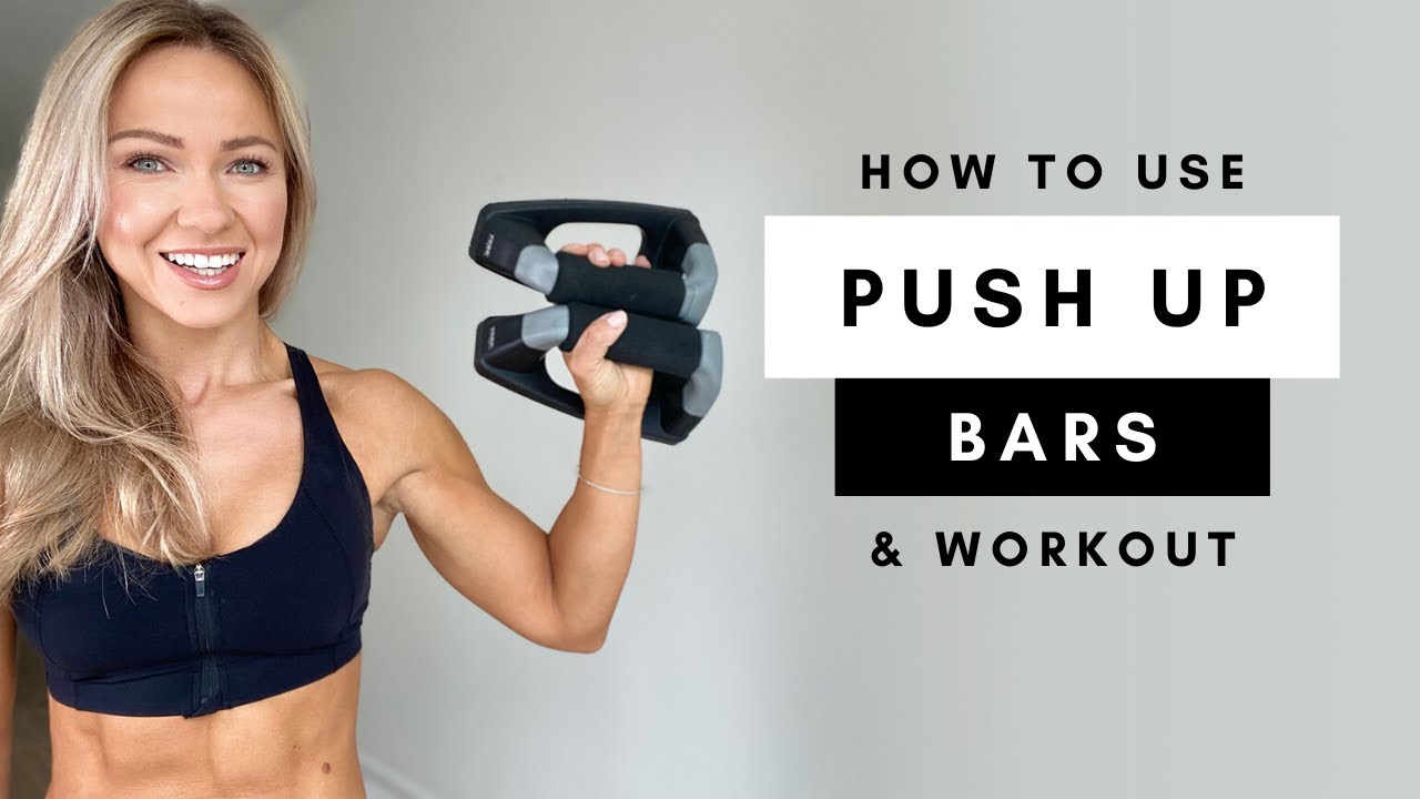 15 Min PUSH UP BARS WORKOUT & How To Guide - at Home - Caroline Girvan