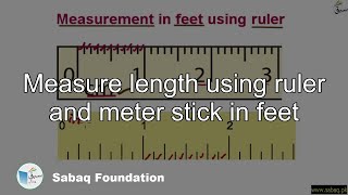 Measure length using ruler and meter stick in feet