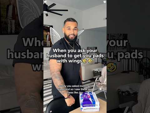 When you ask your husband to get your pads with wings 🪽🤣🥰🤨#couple #react #funnyprank #comedy