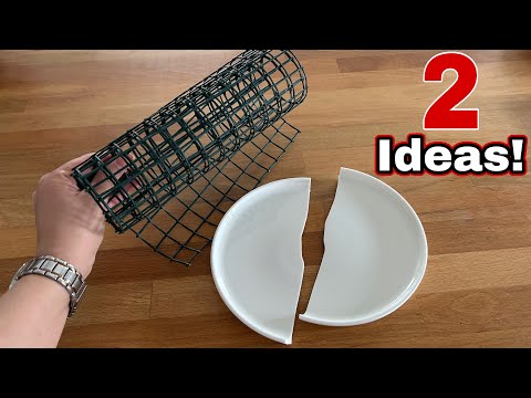 2 Super DIY Ideas with Broken Plate and Garden Wire! Recycle!