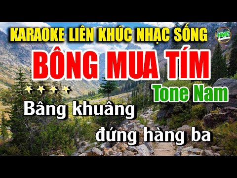 Karaoke Liên Khúc Trữ Tình Tone Nam Dễ Hát | Tuyển Chọn Bolero Nhạc Xưa Cực Hay – BÔNG MUA TÍM