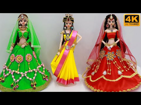 3 South indian bridal dress and Jewellery | Doll Decoration Design 78