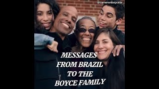 Homenagem e mensagens dos seguidores do Cameron Boyce Brasil para a Família Boyce.