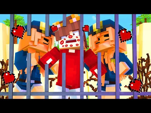 AS POLICIAIS APAIXONADAS ME PRENDERAM NO CASTELO DE AREIA DA PRAIA NO MINECRAFT
