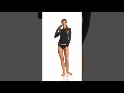 Roxy Women's Essentials Long Sleeve Full Zip Rashguard | SwimOutlet.com