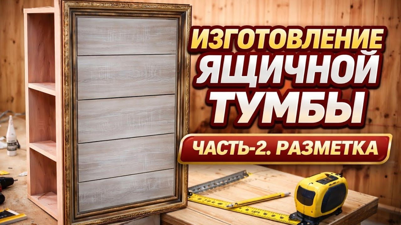 Изготовление тумбы с ящиками, #2 Разметка под шариковые направляющие