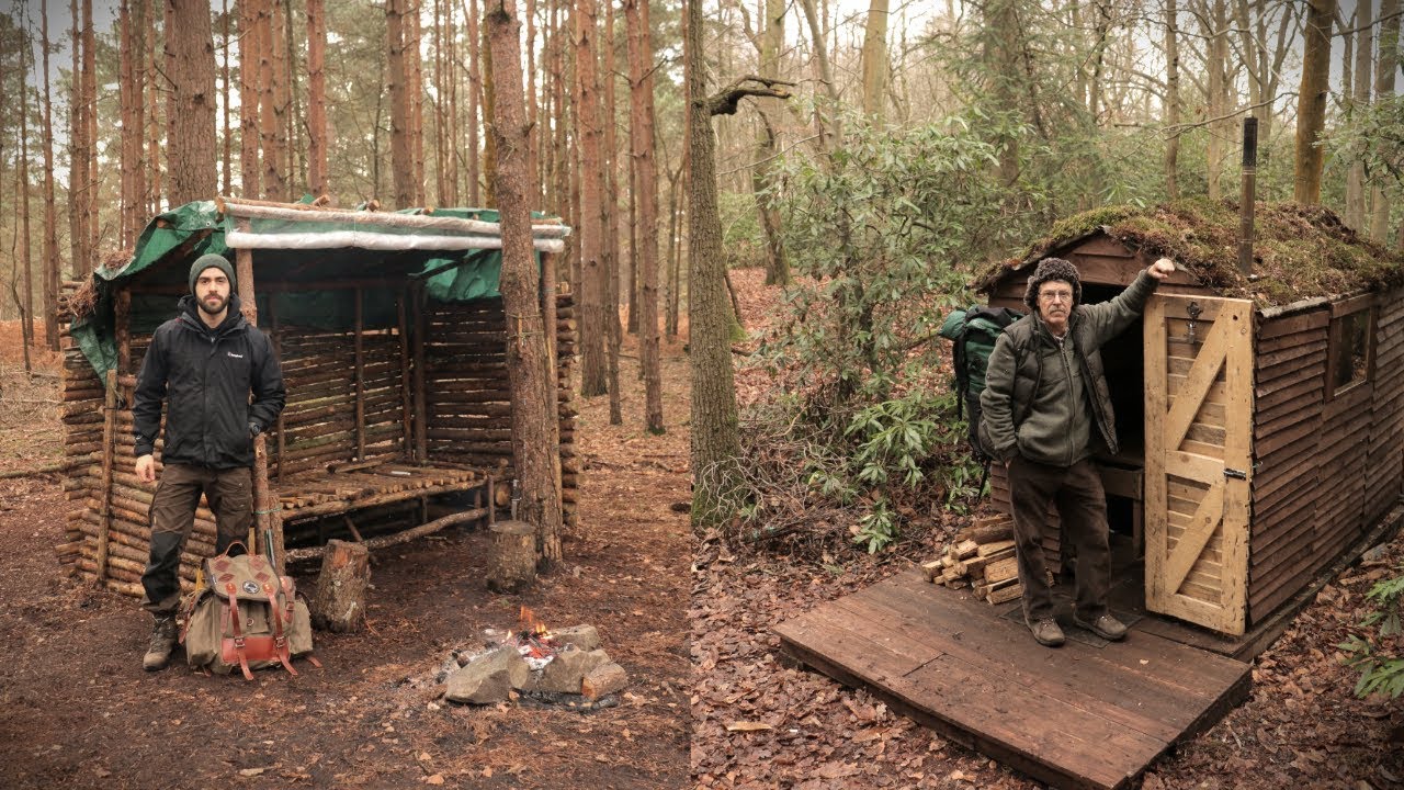 Camping Overnight at The Bushcraft Camp & Off Grid Cabin in the Woods