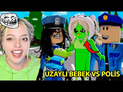 POLİS AİLEMİ UZAYLI BEBEK OLUP TROLLEDİM😂(Roblox Brookhaven🏡Rp)