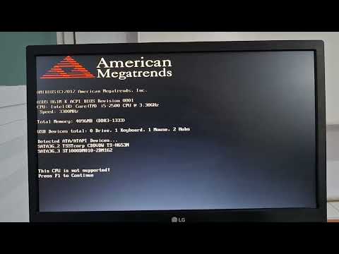Mengatasi masalah 'This CPU is Not Supported!, Press F1 to Continue'