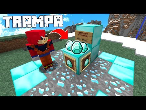 GENERADOR DE DIAMANTES TROLL EN EL SERVIDOR DE MINECRAFT 💎😂 ¡ DIAMANTES INFINITOS !