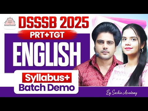 DSSSB 2025 ENGLISH DEMO by Sachin Academy Live 1pm